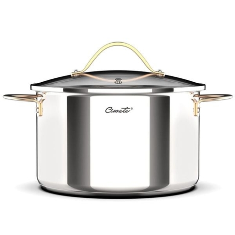 Nồi luộc gà Inox Ciwete Royal Knight Series 28cm vung kính