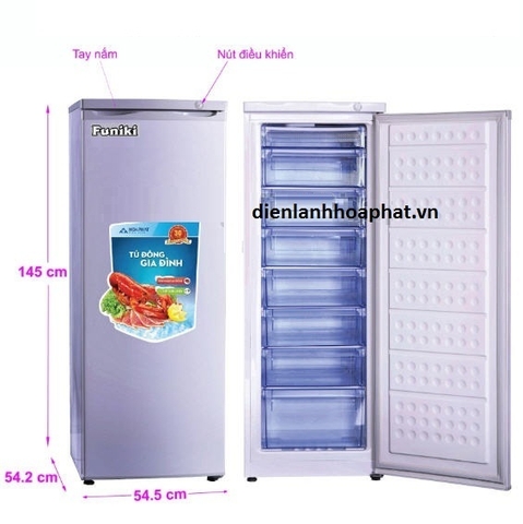 Tủ đông đứng Funiki Hòa Phát HCF 220S 216L 8 ngăn