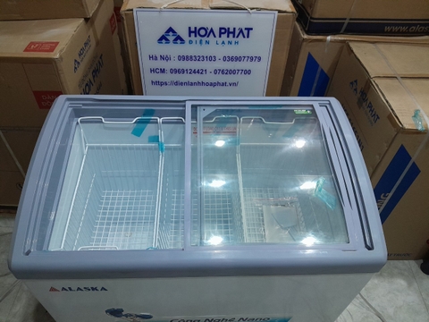 Tủ kem Alaska KC-210 mặt kính cong 210 lít