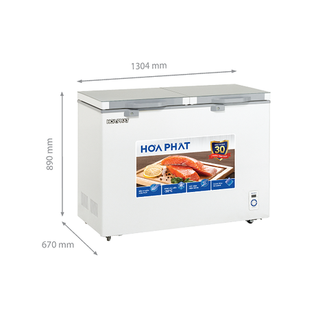 Tủ Đông 352L Hòa Phát HPF-AD6352.T1 1 ngăn đông 2 cửa có bảng hiển thị nhiệt độ