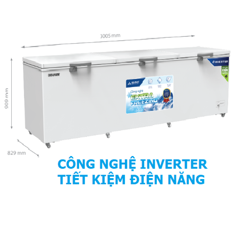 Tủ đông 1190 Lít Hòa Phát HPF-AD81190 Công Nghệ Inverter, 1 Ngăn 3 Cửa