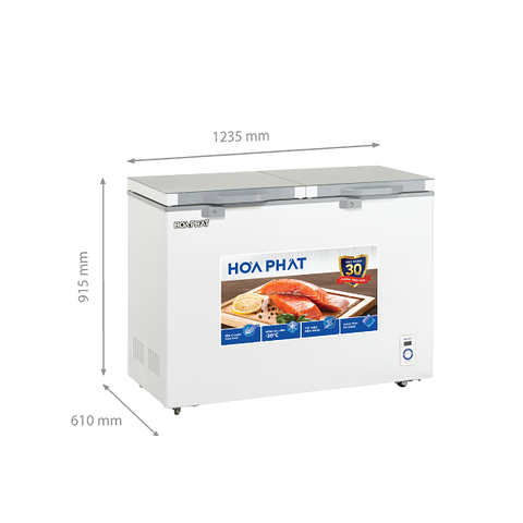 Tủ Đông + Mát 245L HPF-BD6245T1 cánh ốp kính dàn đồng 2 ngăn 2 cửa mở