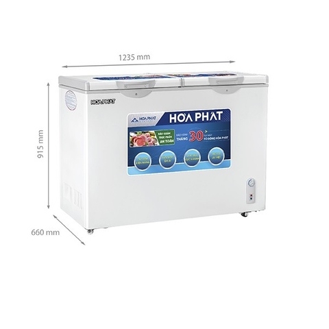Tủ Đông + Mát 271L Hòa Phát HPF-BD6271 2 ngăn 2 cánh mở dàn đồng
