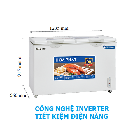 Tủ Đông + Mát 271L Hòa Phát HPF-BD8271 Công nghệ Inverter, 2 Ngăn 2 Cửa