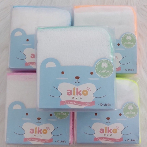 Set 10 khăn sữa xô 3 lớp Aiko nhỏ (27x25cm)