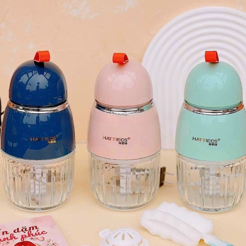 Máy xay cầm tay đa năng Hattiecs cao cấp 8 lưỡi dao 300ml