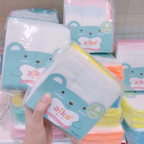 Set 10 khăn sữa xô 3 lớp Aiko nhỏ (27x25cm)