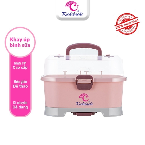 Giá úp bình sữa có nắp đậy Kichiachi