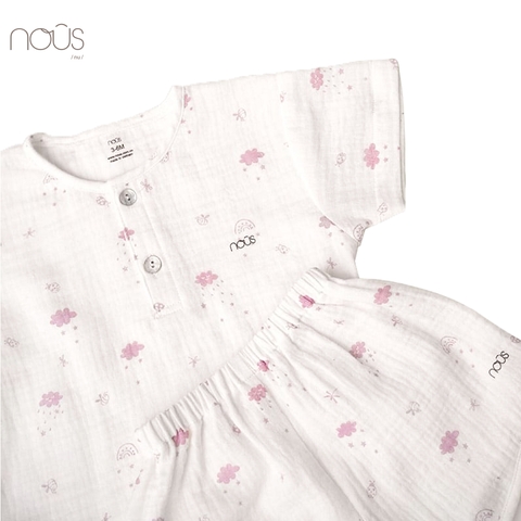 Bộ cài thẳng cộc trắng hình ong nhỏ