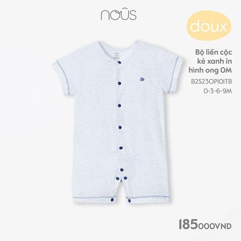 Bộ liền cộc Nous kẻ xanh hình ong