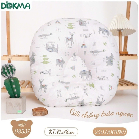 Gối chống trào ngược cho bé Dokma vải kate DS537 (71x78cm)