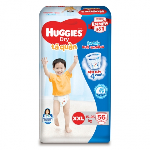 Tã quần Huggies Dry size 2XL 56 miếng (13-25kg)