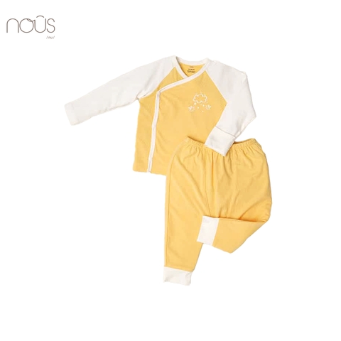 Bộ cài lệch vàng hình ong và mây size Newborn (dành cho bé sơ sinh dưới 3.8Kg)