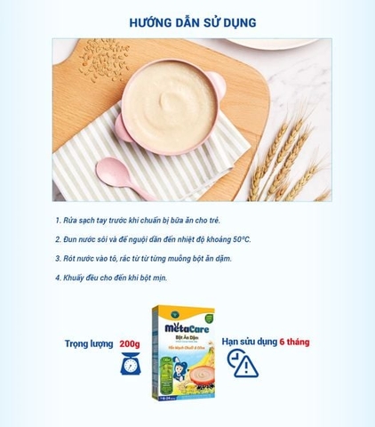 Bột ăn dặm MetaCare Yến Mạch Chuối & Olive - 200g (6 - 24 tháng)