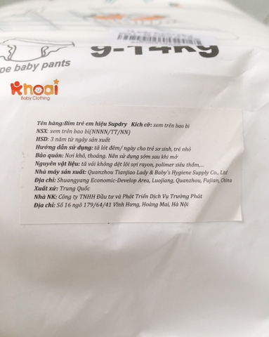 Tã quần Supdry trắng size 2XL - 50 miếng (15-20kg)