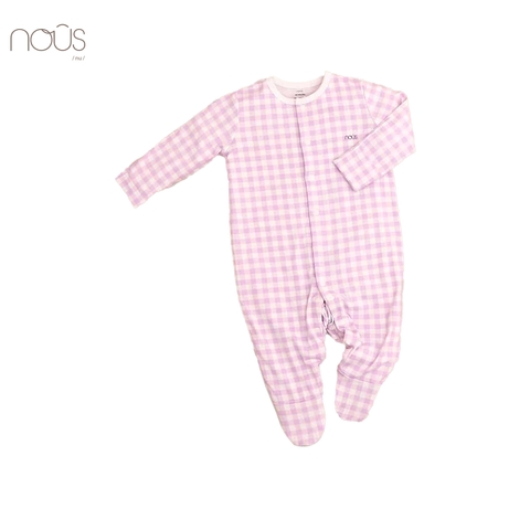 Bộ body có tất tím kẻ ô vuông size Newborn (dành cho bé sơ sinh dưới 3.8Kg)