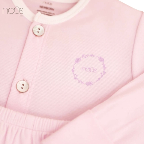 Bộ cài thẳng dài hồng size Newborn (dành cho bé sơ sinh dưới 3.8Kg)