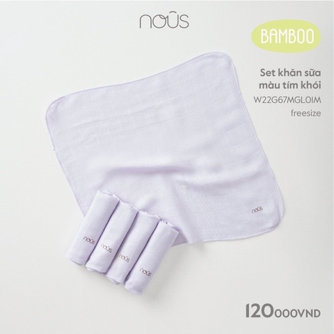 Khăn sữa bamboo màu tím khói
