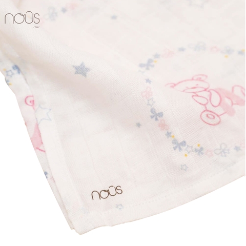 Khăn bamboo gấu bông Nous hồng