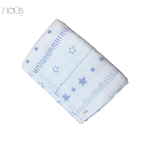 Khăn xô 2 lớp kẻ sao xanh