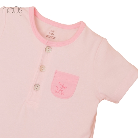 Bộ body cộc petit hồng trơn