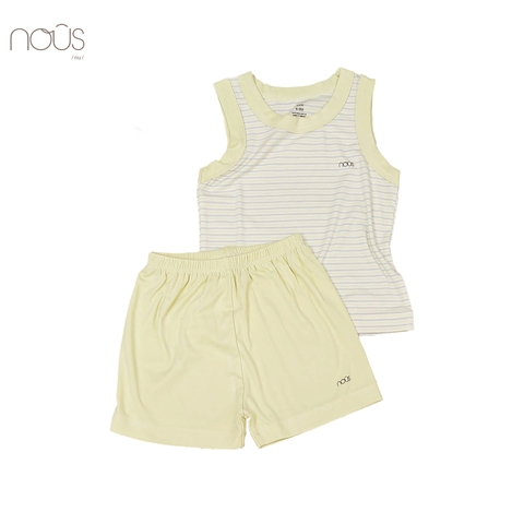 Bộ ba lỗ petit kẻ xanh lá