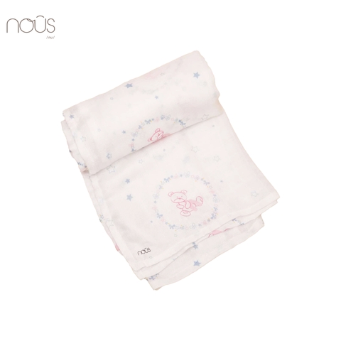 Khăn bamboo gấu bông Nous hồng