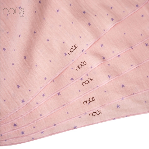 [Set 5 khăn] Khăn sữa hồng hoạ tiết sao nhí