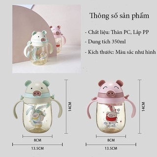 Bình nước hình thú cho bé 350ml (Có van chống sặc)