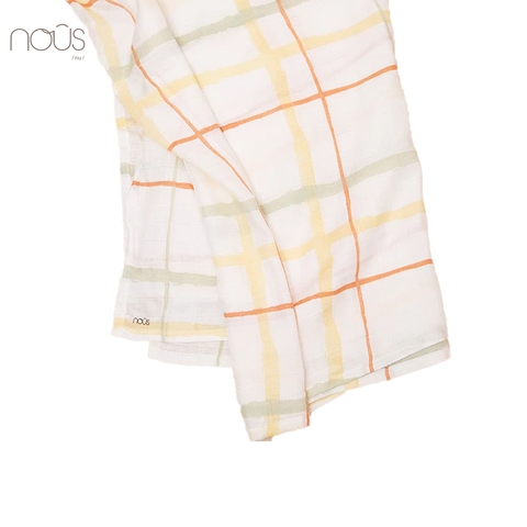 Khăn bamboo kẻ vàng xanh