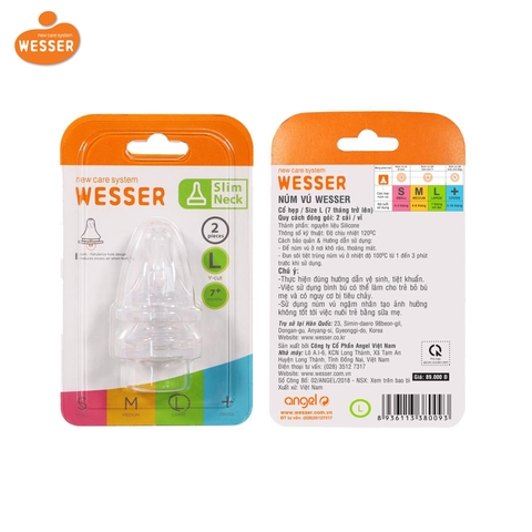 Vĩ 2 núm ty Wesser cổ hẹp size L