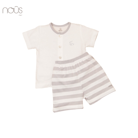 Bộ cài thẳng cộc kẻ trắng ghi