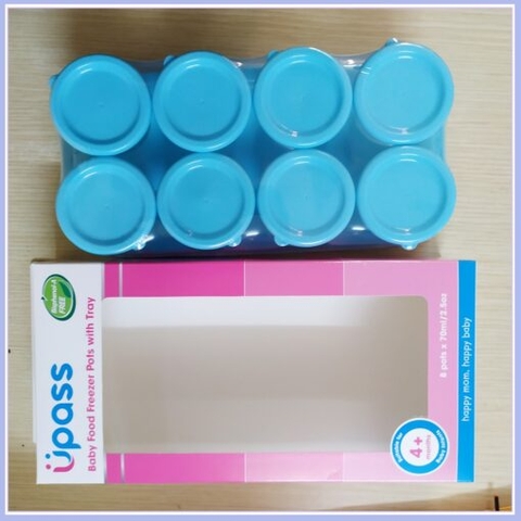 Bộ khay trữ đông thức ăn Upass có nắp đậy 8 hộp (70ml/hộp)