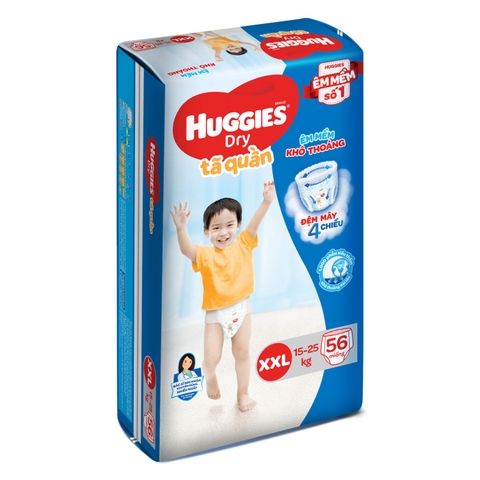 Tã quần Huggies Dry size 2XL 56 miếng (13-25kg)