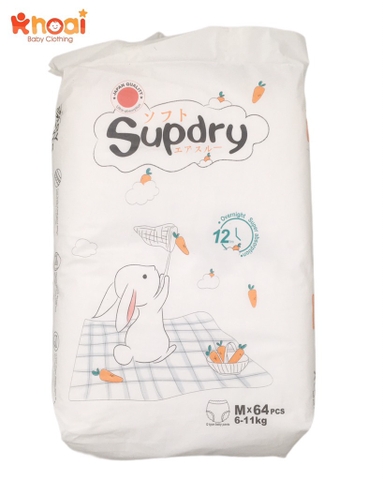Tã quần Supdry trắng size M - 64 miếng (6-11kg)
