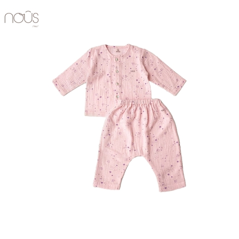 Bộ cài thẳng dài hồng hình ong nhí và hoa