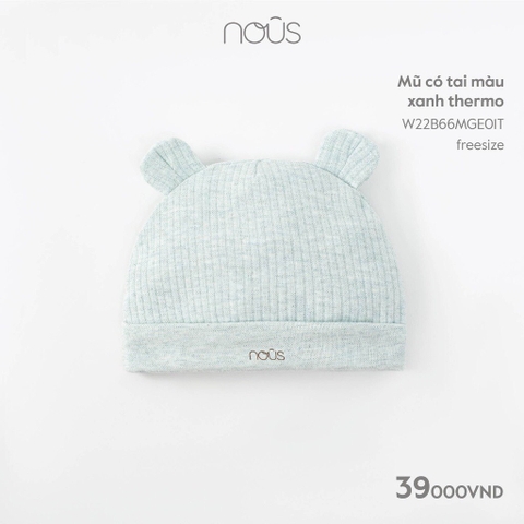 Mũ Nous có tai màu xanh thermo