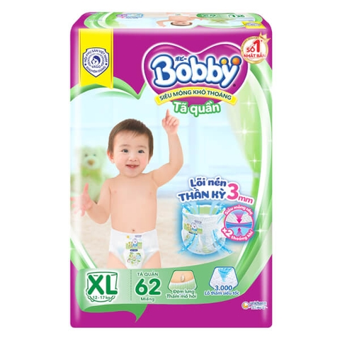Tã quần Bobby Fresh size XL 62 miếng (12-18kg)