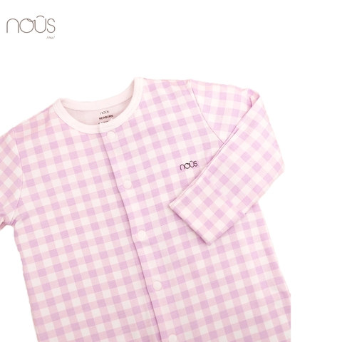 Bộ body có tất tím kẻ ô vuông size Newborn (dành cho bé sơ sinh dưới 3.8Kg)
