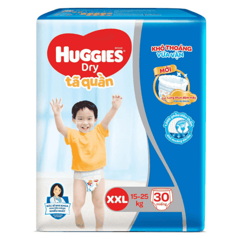 Tã quần Huggies Dry size 2XL 30 miếng (13-25kg)
