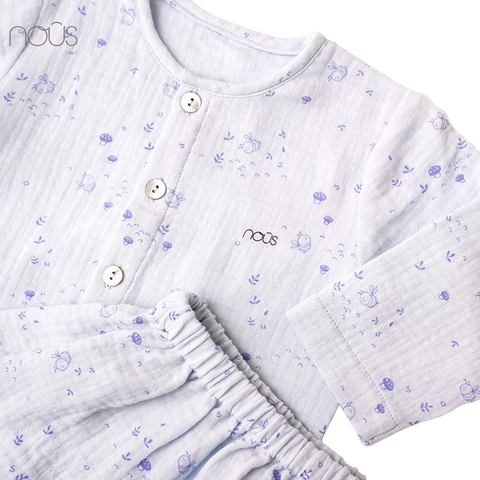 Bộ cài thẳng dài xanh hình ong nhí và lá