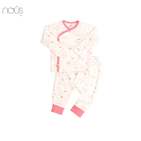 Bộ cài lệch pink daisy size Newborn (dành cho bé sơ sinh dưới 3.8Kg)