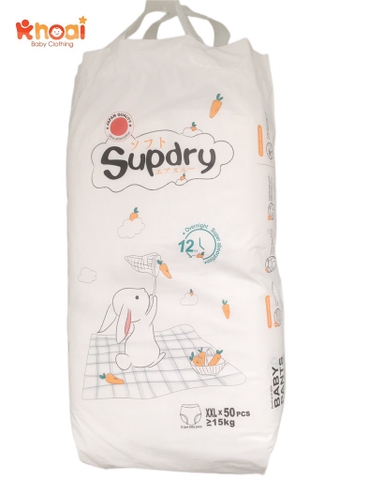 Tã quần Supdry trắng size 2XL - 50 miếng (15-20kg)