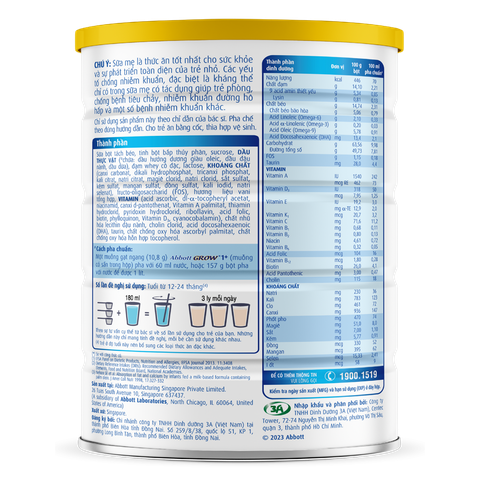 Sữa Abbott Grow 1+ (1-2 tuổi) - 900g