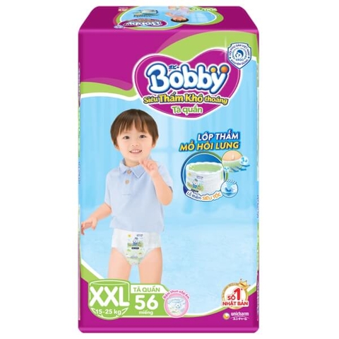 Tã quần Bobby Fresh size 2XL 56 miếng (13-25kg)