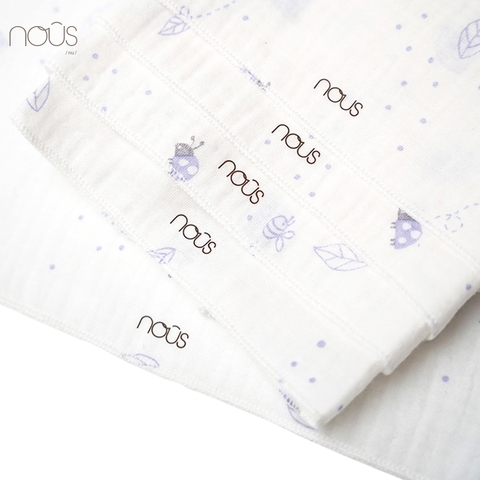 [Set 5 khăn] Khăn sữa trắng hình ốc sên và lá