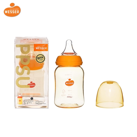 Bình sữa Wesser cổ hẹp nhựa PPSU 140ml