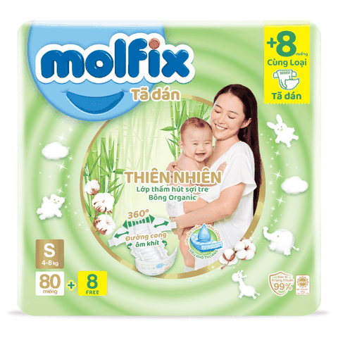 Tã dán Molfix size S - 80 miếng (4-8kg)
