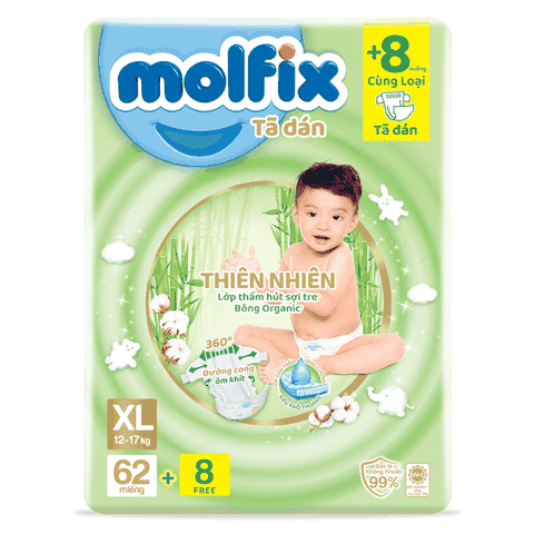 Tã dán Molfix size XL - 62 miếng (12-17kg)