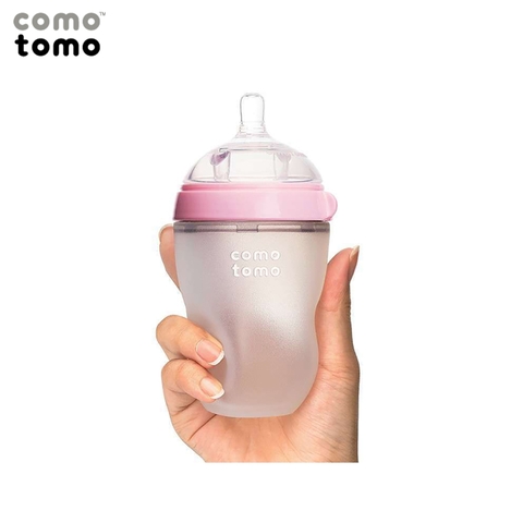Bình sữa silicone Comotomo 250ml - Hồng